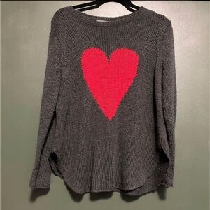 Wooden ships red heart sweater